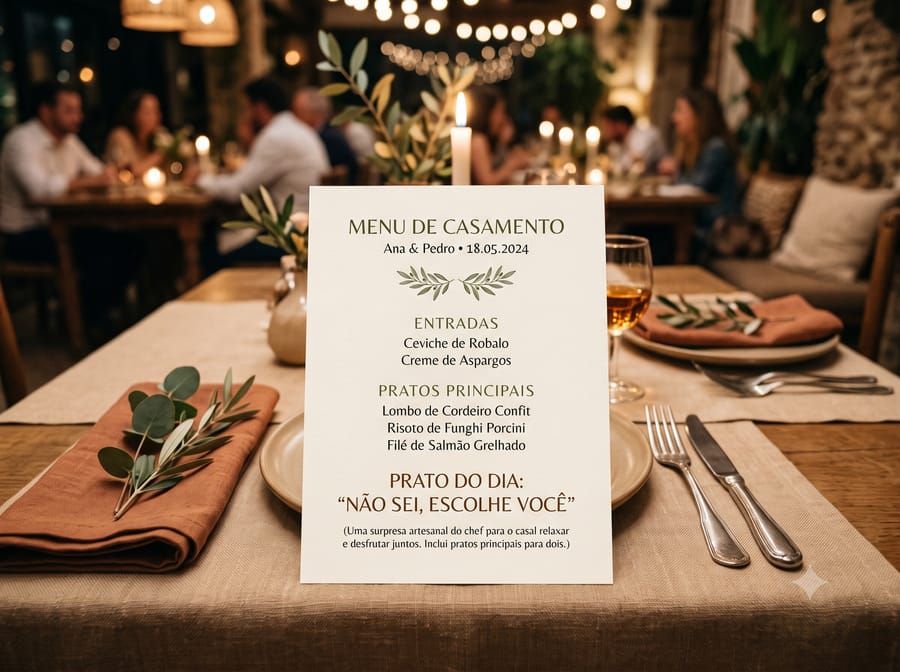 Fundo "não sei, escolhe você" para o jantar
